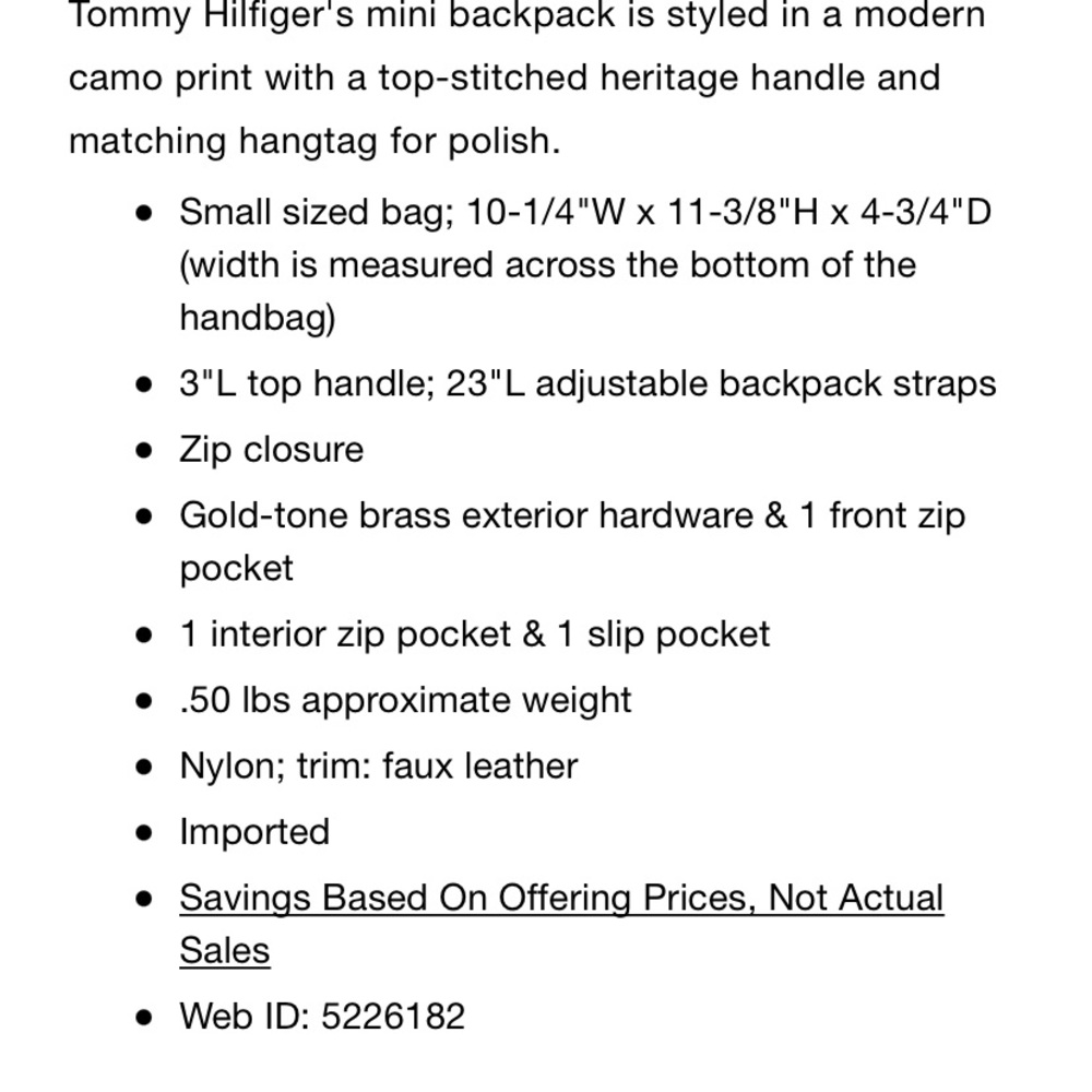 Brand new mini Tommy Hilfiger backpack - Picture 6 of 6